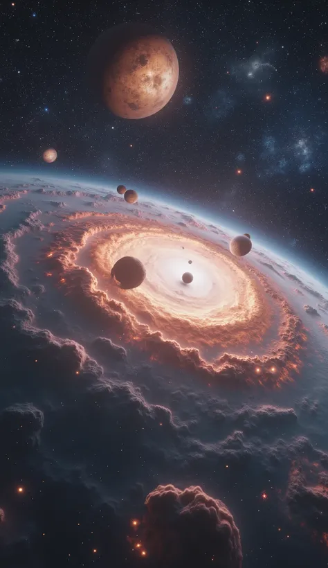 Astronomical journey,(vast universe),wide angle,((surrealistic cinematography of vast deep outer space:1.5)),((billions of galaxies in the universe scenery)),emptiness,(clearly and distinctively depiction),(nebulae),((ultra detailed every feature on the sc...