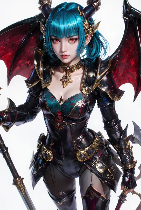 (best quality, 4k, highres , masterpiece:1.2), ultra-detailed, (realistic, photorealistic:1.3) , (highest quality), (hyper detailed), Light Layer, Shiny skin, (intricate detailed, Tight clothes, Devil's Wings, hair ornaments:1.2), From above, saphire blue ...
