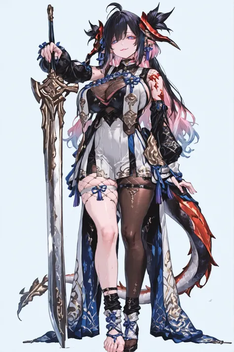   8k wallpaper、    top quality 、masterpiece,   748cm スThailandル   、sexy black bralette dress with fishnet top beneath,   woman 1 person、ribbon、piercings and earrings on her ears,  pointy elf ears, black ripped pelvic curtain dress、 cute black oversized coa...