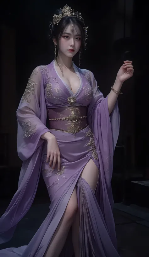 score_9, score_8_up, score_7_up, Source_ ,rating safe, reality skin, (8k、Greatest Masterpiece、top quality、High Resolution、nsfw)、cowboy shot、(Hold hands in POV)、Young Japanese stage actress、purple kimono , solo、with an uneasy smile、Extend your right hand、((...