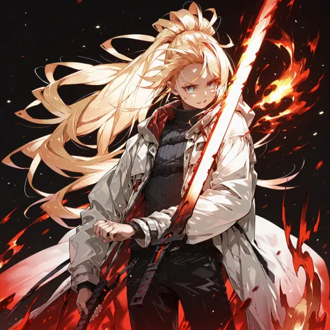 Alone, 1 boy, a solitary male character, a young teenage boy approximately 1.5 meters tall. He is alone against a deep black background, making him stand out intensely. His physique and height are exactly like Terakomari Gandesblood from The Vexblood Natio...