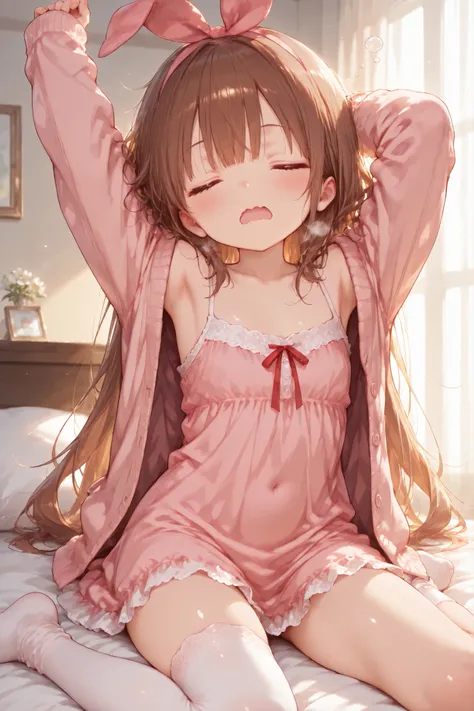 Shiny skin, Babe, character, meroko.
masterpiece, best quality, ultra detailed, high resolution, 8k, anime style, dynamic lighting, morning warm light, a cute anime girl.
# body.
very flat chest, skinny figure, slim waist, long legs, beautiful legs, youthf...