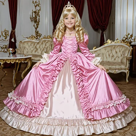 top quality, masterpiece, Highest Resolution, art work, super それにget used to it, many get used to it, get used to it, それにget used to it, 3k photos,((American girls from the 1970s,I'm cosplaying as a princess,blonde long hair)),Smile Yan,Model,((10 years ol...