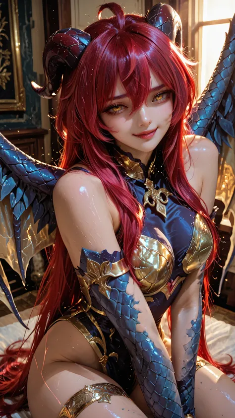 748cmstyle,Ganyu, (beautiful girl : 1 . 3) , (ARW), 1girl, Shiny skin,Highest Quality,masterpiece, ultra high res, 1girl pose forward fighting, dragon-girl, big dragon wings, fang and claws,, scaled skin"
skin full Covered with scales, shimmering with eeri...