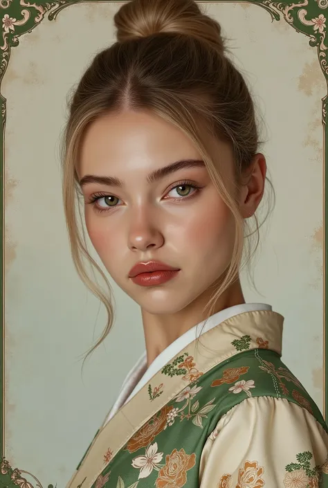 annie: realistic studio photo of a model like Annie Schröter Influenzer
GR: ((Fine green frame with roses around the picture):1.9).
"🌟:ultra high resolution, fotorealistisch, in the style of a classic Studio portraits with soft beauty light and subtle, th...