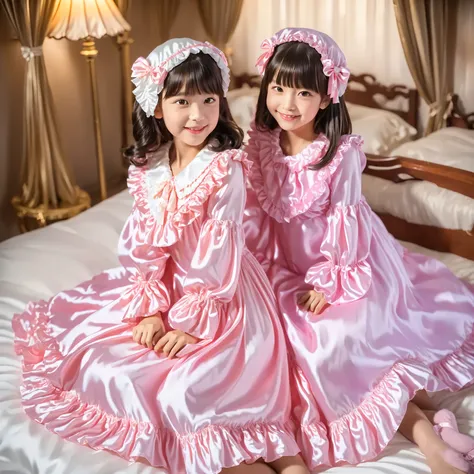 (( Distant view,Full Body:1.0)),top quality, masterpiece, Highest Resolution, art work, super それにget used to it, many get used to it, get used to it, それにget used to it, 3k photos,,Three Daughters of a Noble Family, ((10 year old Japanese girl)),get used to...