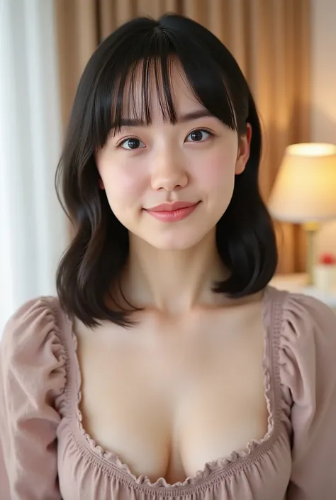 (( premium quality,  8k )), ((masterpiece)), ( details),    、dark hair,  Japanese girls,   first-person view   ,One Woman, a plump woman, petite woman ,   sexy,(  full nude, in the bedroom),(((    Super Giant Bust ,    full nude,  beautiful breasts,  short...