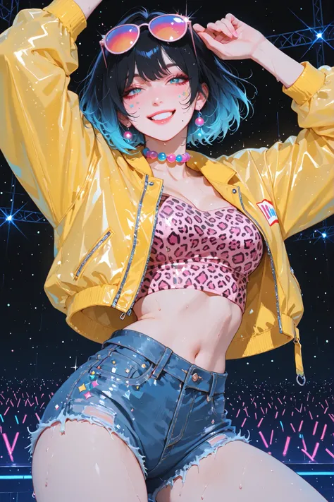 anime style, anime coloring, 8k, HDR, extremely detailed face and eyes, beautiful face and eyes, solo, beautiful, cool, masterpiece, top quality, great
quality, dynamic pose, background, highres, character focus, 1girl, young woman, dynamic hair, dynamic c...