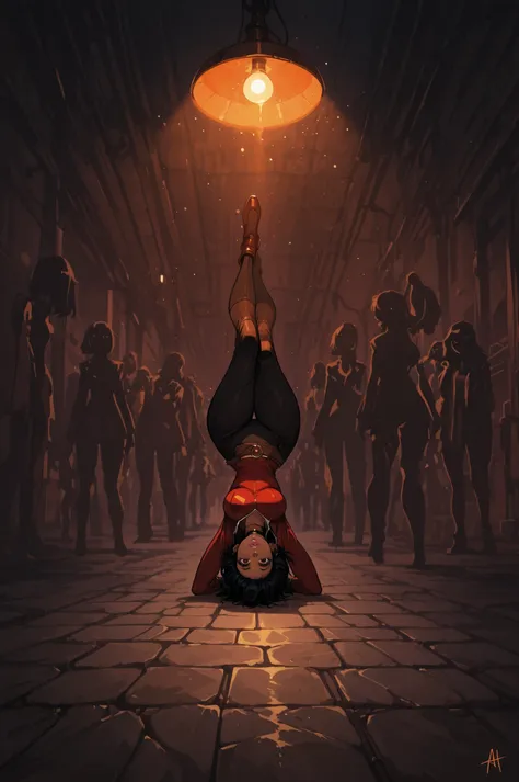  totally_spies_2k24 alex, black hair, short hair, brown eyes, dark-skinned female, pink lips, medium breasts, choker. | A scene from Stranger Things Season 5: the boundary between the Upside Down and our world is crumbling. In a suburban American street at...