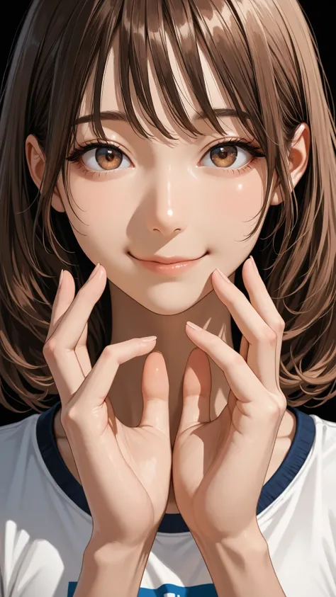 Proper Configuration, beautiful illustrations, staring intently at the viewer, Front Map, 5 anatomically correct fingers, (masterpiece, details:1.2), maori ricks, 1. girl, small boobs, close-up, 表情のclose-up, brown hair, Please enter the green Bluma, mediu...