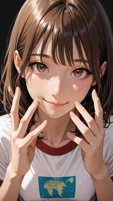 Proper Configuration, beautiful illustrations, staring intently at the viewer, Front Map, 5 anatomically correct fingers, (masterpiece, details:1.2), maori ricks, 1. girl, small boobs, close-up, 表情のclose-up, brown hair, Please enter the green Bluma, mediu...