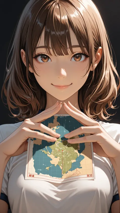 Proper Configuration, beautiful illustrations, staring at viewers, Front Map, 5 anatomically correct fingers, (masterpiece, details:1.2), maori ricks, 1. girl, small boobs, close-up, 表情のclose-up, brown hair, Please enter the green Bluma, medium hair, appl...