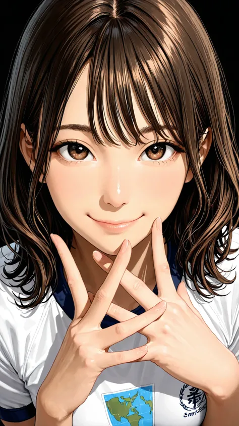 Proper Configuration, beautiful illustrations, staring intently at the viewer, Front Map, 5 anatomically correct fingers, (masterpiece, details:1.2), maori ricks, 1. girl, small boobs, close-up, 表情のclose-up, brown hair, Please enter the green Bluma, mediu...