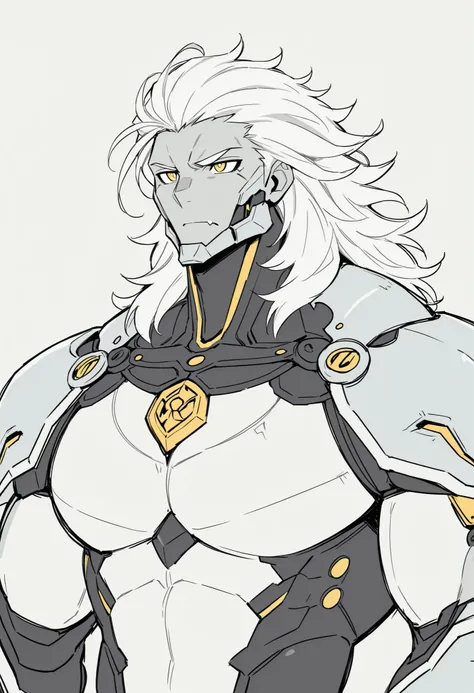 masterpiece, best quality, amazing quality, very aesthetic, humanoid warforged, dnd warforged, handsome, fantasy, short mane hair, detailed musculature, muscles coverd by scaly armor, balanced yet muscular physique, thick arms and legs, wide bulky chest an...
