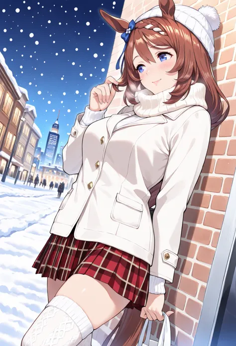 (masterpiece, best quality, perfect face:1.4), wide angle, super creek \(umamusume\), horse ears, ear ornament, horse tail, tail on the lower back, proportional body, proportional, beautiful hair, beautiful face, beautiful detailed eyes, beautiful clavicle...