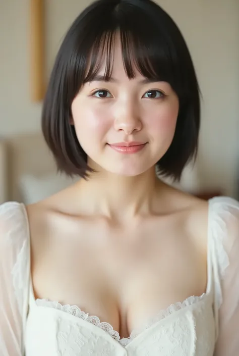 (( Premium Quality,  8k )), ((masterpiece)), ( details),    、dark hair,  Japanese girls,   first-person view   ,One Woman, a plump woman, petite woman ,   sexy,(  full nude, in the bedroom),(((    Super Giant Bust ,    full nude,  beautiful breasts,  short...