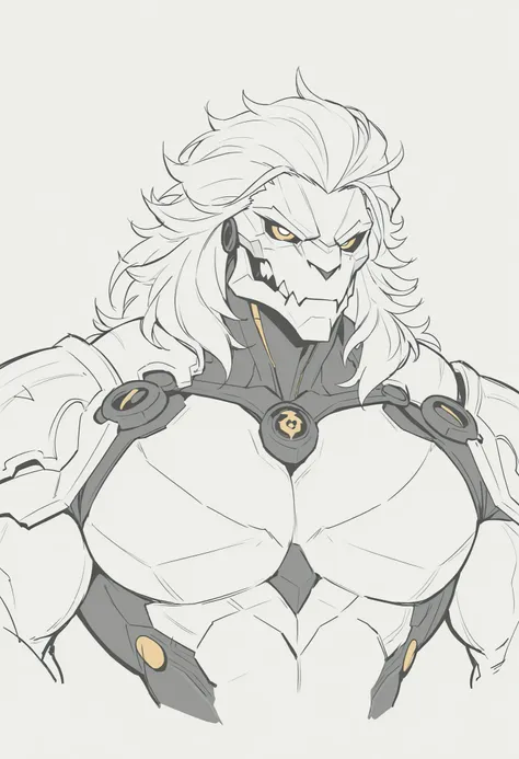 masterpiece, best quality, amazing quality, very aesthetic, humanoid warforged, dnd warforged, handsome, fantasy, short mane hair, detailed musculature, muscles coverd by scaly armor, balanced yet muscular physique, thick arms and legs, wide bulky chest an...