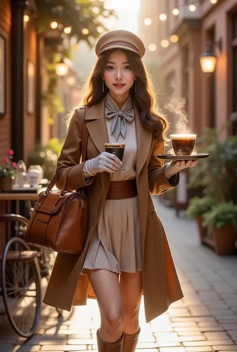1girl,Theme: “Alluring Coffee Courier”

A beautifully stylized, cinematic scene of an alluring coffee courier lady delivering fresh brews with elegance and charm. She steps through a warm, golden café alley at dawn, carrying a leather satchel and a tray of...