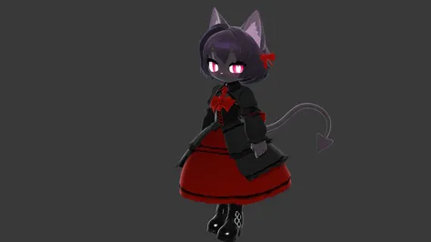 Nocturnal Cat Demon、furry,Master archer、Black Armor、 holding a big bow。gothic boots、