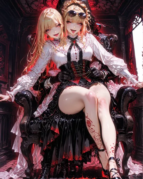 kojima ayami,Side angle, (masterpiece, 4k, detailed image, vibrant colors), {1 woman}: (a beautiful and attractive woman, with a sensual body and proportional and provocative curves, her long blonde hair has bangs, she wears a somewhat rebellious and caref...