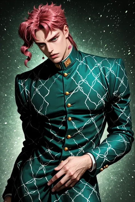 JoJo's Bizarre Adventure,kakyoin noriaki,male,Yuwami pattern ,,,,very beautiful,,Actions,dynamic,anime,,Greatest Masterpiece,SAFE CONTENT