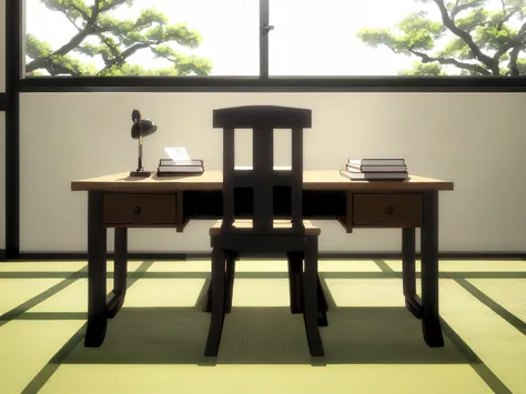 A minimal desk scene with a book placed on a wooden table, soft natural morning light, a fountain pen and small sticky notes nearby, calm and warm atmosphere, Japanese aesthetic, muted tones, shallow depth of field, cozy and quiet mood
