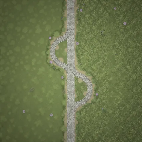 planar two-dimensional image of the map top view in the form of a board game mat elven lawn with white marble brick paths