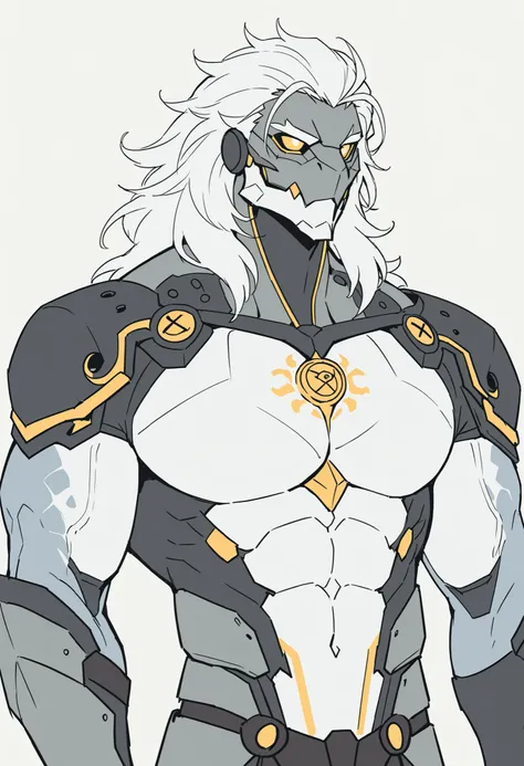 masterpiece, best quality, amazing quality, very aesthetic, humanoid warforged, dnd warforged, fantasy, short mane, detailed musculature, muscles made of wires, chest arms and legs coverd by scaly armor, balanced yet muscular physique, detailed muscles, th...