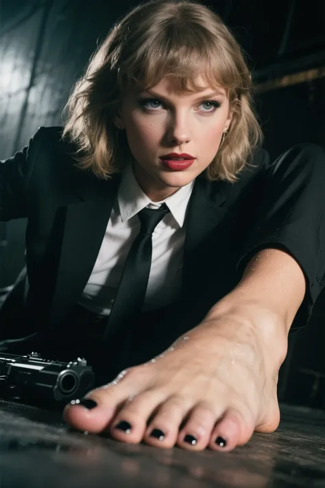 taylor swift in garter belt lying on the bed full body - Kostenloser  KI-Kunstgenerator
