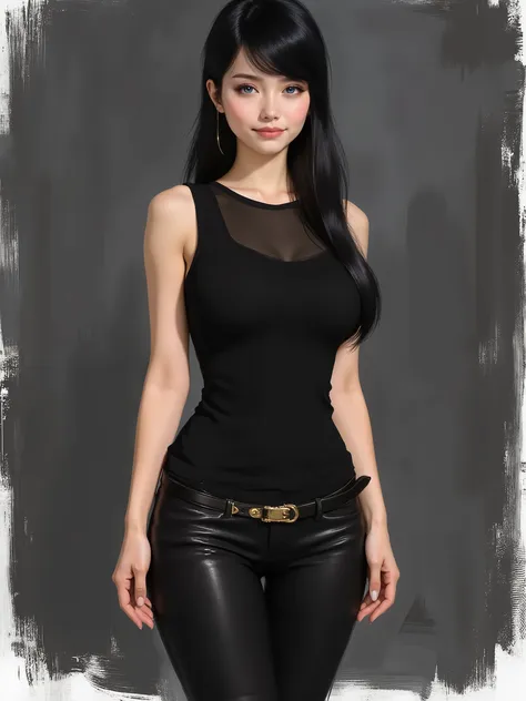 sketch painting, marinette Dopanchan, A very beautiful and cute 22 year old woman. Slight smile, long hair, wolf ears, deep gaze, blue eyes, western eyes, detailed blue eyes, beautiful eyes, natural pink lips, thin lips, detailed lips, beautiful lips, clea...