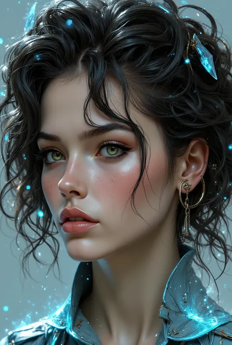 (masterpiece:1.2,exceptional quality, mirror, cinematic experience,photorealistic:2.0,Step by Step:2.0,earrings in super detailed),8 k,wallpaper,( Representing drawings using holograms :2.0),(beautiful woman:2.0),cyborg woman,(Cyborg woman :2.0),(Draw the ...