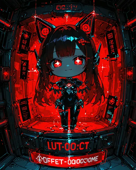 masterpiece, best quality, ultra-detailed, perfect anatomy, 
748cmstyle, 
full body, looking at viewer, anime style, female digital avatar in a dark digital cyberspace, semi-long hair, mechanical ears, subtle electronic ornaments, slightly semi-transparent...