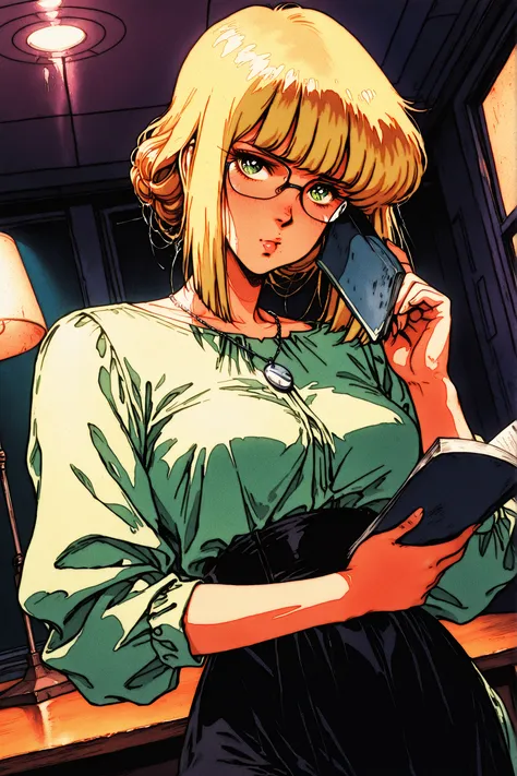 retro anime, classic anime, manga, vintage, flat colors, bold lines, matte, faded colors, retro. (artistic, evocative, stylish, dramatic). Very close view, elegant woman, masterpiece, best quality, highres, Hayase Misa, violet long hair, eyes, 1girl, solo,...