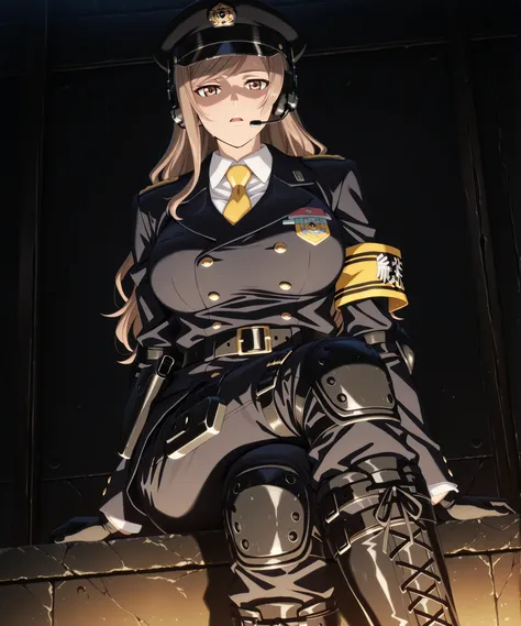 absurdres, amazing quality, best quality, masterpiece, newest, source_anime, anime_screencap, anime coloring, Kureha_STXW_IL, 1girl, solo,

mature female, (light-brown hair, long hair, swept bangs, sidelock, hair down), brown eyes, big breasts, muscular bo...