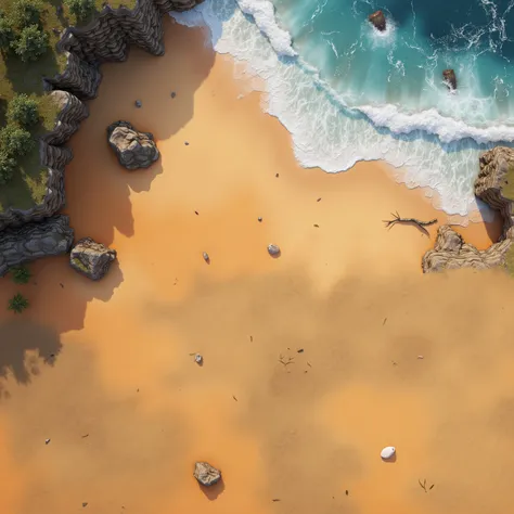 coastline , wild beach, orange sand