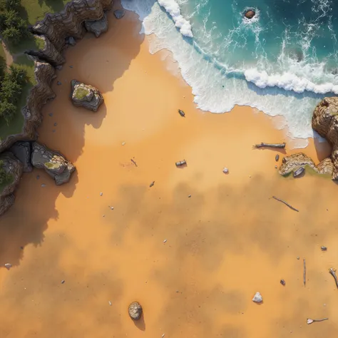 coastline , wild beach, orange sand