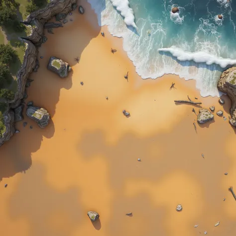 coastline , wild beach, orange sand