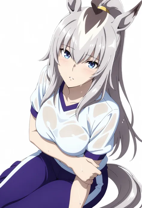 Oguri,,Uma Musume, cowboy shot, traditional media, light embarrassed, covering private,((dutch angle)),from above,
high quality , Highest Quality , masterpiece, high resolution , detailed face( Lola: Oguri),anatomically accurate, detailed hair(Lola: Ogur...