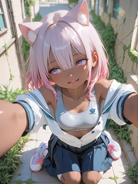 ((Masterpiece)), ((best quality, amazing quality)), ((very aesthetic, absurdres, newest)), ((detailed background, negative space, blurry background, depth of field, Asymmetrical background)), ((from above, wide shot)), (Dynamic Angle), ((high contrast back...