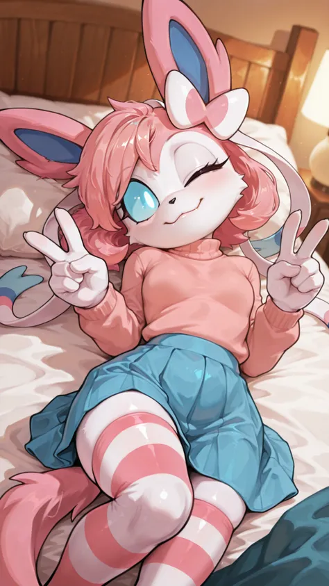 masterpiece, best quality, amazing quality, very aesthetic, high resolution, ultra-detailed, absurdres, newest, scenery, furry, anthro, sonic \(series\), 1girl, female furry, (sylveon), white pupils,  cyan sclera, pink hair (gradient cyan hair), pink turtl...