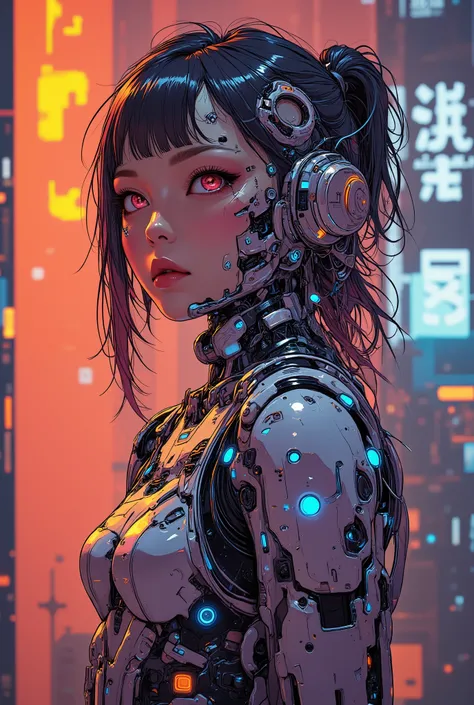 ((photograph of (perfect Asian cyberpunk girl))), ((dynamic pose)), ((LED lights)), (((extremely weird punk hairstyle))), ((manga drawing)), warm colours, ((cinematic lighting)), perfect features, abstract beauty, near perfection, pure form, concept art, ...