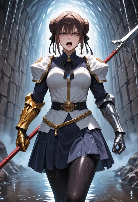 a girl, 

((dark brown hair styled into a low chignon bun at the nape of the neck, loosely twisted with soft volume, secured with a black ribbon tie, gentle center part with curtain bangs, face-framing tendrils on both sides, smooth and polished texture wi...