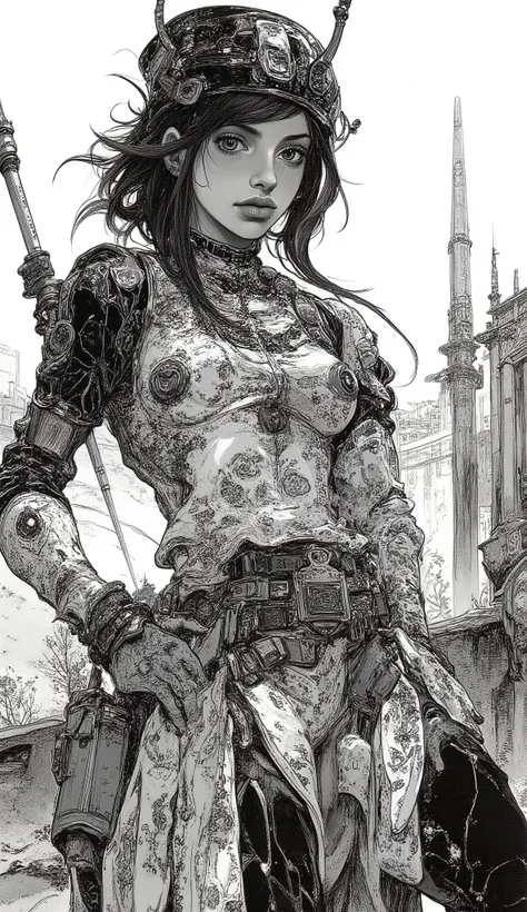 長い髪の女性, ストレートプラチナブロンドの髪と前髪にフリンジバングスをかけた公共または屋内のスペースを示唆しています。前景に目立つように立っています, が真剣な表情. 彼女は小さい, の暗いサングラスを髪に押し上げて、黒いタートルネックのミニドレス. 彼女の右手が上がっている, に塗られ、人差し指と中指で交差した彼女のポーズと表情. 白いアイライナーが彼女の目, を強調し、彼女の唇は落ち着いたピンク. オリーブグリーンまたはダークグレー, 他の人が見える, は、高い天井と明るい, 拡散照明. 全体的にクー...