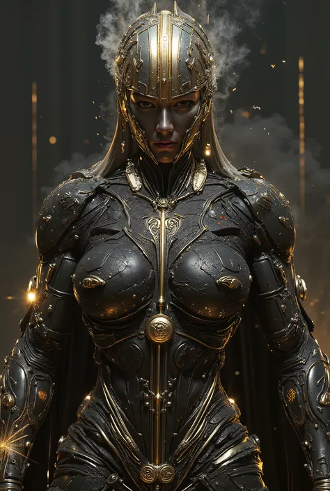 female warriors appearing in the cyberpunk worldview。彼の体は人間とOf the machine融合体です、some are integrated with weapons。many wires can be seen on the neck、symbols and numbers engraved on the sides of my forehead and body、exquisitely crafted armor parts、there are ...