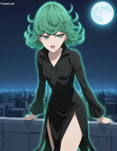 score_9, score_8_up, score_7_up,anime_screenshot,OFFICIAL ART,anime coloring,masterpiece, Highest Quality, Amazing Quality,uncensored,nsfw,BREAK,1girl,solo,tatsumaki, tatsumaki (one-punch man), green hair, green eyes, short hair, curly hair, mature female,...