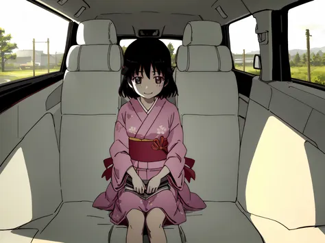 Warm and gentle illustration of a peaceful family drive, shown from the passenger seat perspective. Soft morning light enters the car, creating a calm and relaxed atmosphere. A man is driving with a gentle expression, a woman and a small child sit in the b...