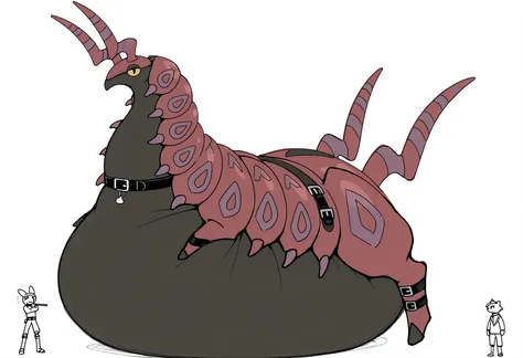 full body, furry scolipede, wide bottom, heavy bottom, wided legs,short digitigrade leg, giant pearshape body, no nipple,detailed face,4k ultfigurelity, (4k half body view:1.0),(detailed face),(cute face),ultra high detailed body,feral scolipede,enormous b...