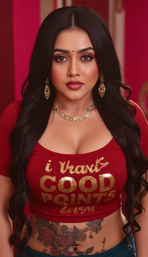 Angelawhite   ((Bimbo)) black hair, kerala ,  malayalam traditional look, south indian beauty, cinematic portrait. solid color background, fashion photography, nice body,big breasts heavy chest, runway, hourglass fit body shot"A stunning realistic full-len...