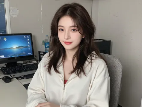 detailed background, masterpiece, best quality, 1 person , curly hair, long hair, purple eyes, star in eye ((top-quality、8k、masterpiece:1.3))、Beautiful woman with perfect body:1.4、slim abdomen:1.2、Longhair, normal breast, Highly detailed facial and skin te...