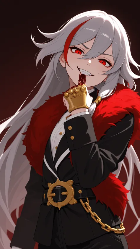 748cmstyle,(looking at viewer, side shot:0.72), warrior, (face shot:1.1), (1girl:0.665), solo, masterpiece, best quality, amazing quality, very aesthetic, high resolution, ultra-detailed, thick hair, ruffled hair, FuHua, Fol005, Fh_Hos, fu hua, red eyes, v...